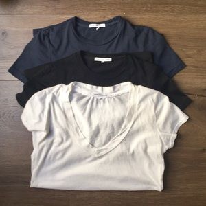 James Perse 2x T-Shirts (blue & black)